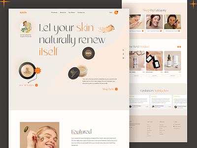 Beauty Product Landing page 2023 beauty landing page cosmetic website e-commerce e-commerce website habib header design home page design product page design product website salon website shop shopify skin care template design trendy women ui website