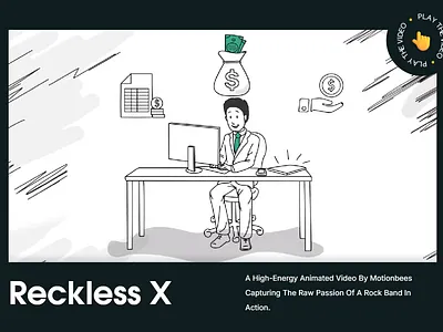 Reckless X – Rock Band Animation 2d animation animated music video motion graphics music animation rock band visuals