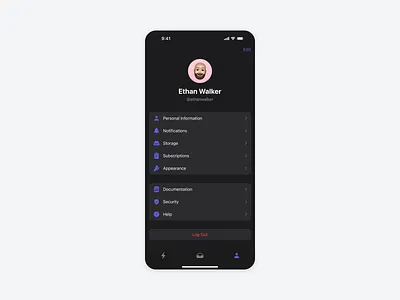 Account Page - iOS app apple ui ios ui ux