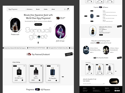King Fragrance Perfume Landing Page UI Design Using Figma figma fragrance landing page perfume scent ui user experience design web landing page