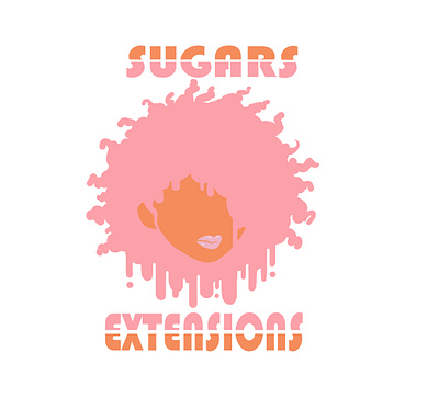 Sugars Extensions Logo Design african american beauty beauty salon black women brand branding company feminine graphic design illustration logo logo design pink