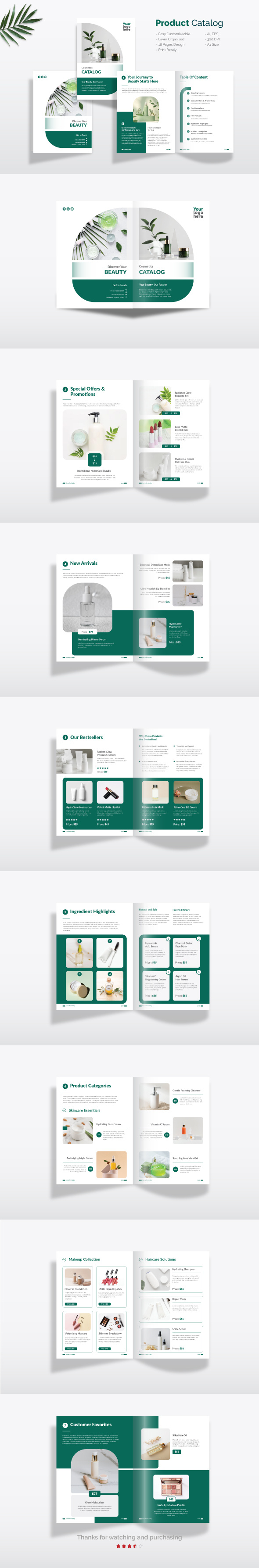 Beauty Cosmetic Product Catalog Template beauty product