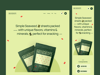 Snacks Website Design chips e-commerse food landing page online shop product snack store ui uidesign ux webdesign website