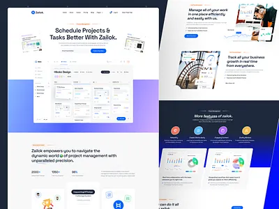 Zailok - SaaS Web Design creative web design design inspiration landing page minimal design responsive design saas design saas template saas website saas website template startup website template design ui kit uiux design uiux designer web development webflow saas template webflow template website concept website template