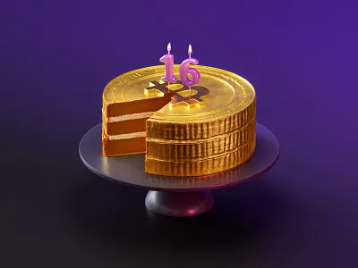 A Slice of Crypto History 3d 3d illustration 3d rendering ai ai art anniversary birthday bitcoin cgi creative direction crypto digital art motion design satoshi satoshi nakamoto visual design
