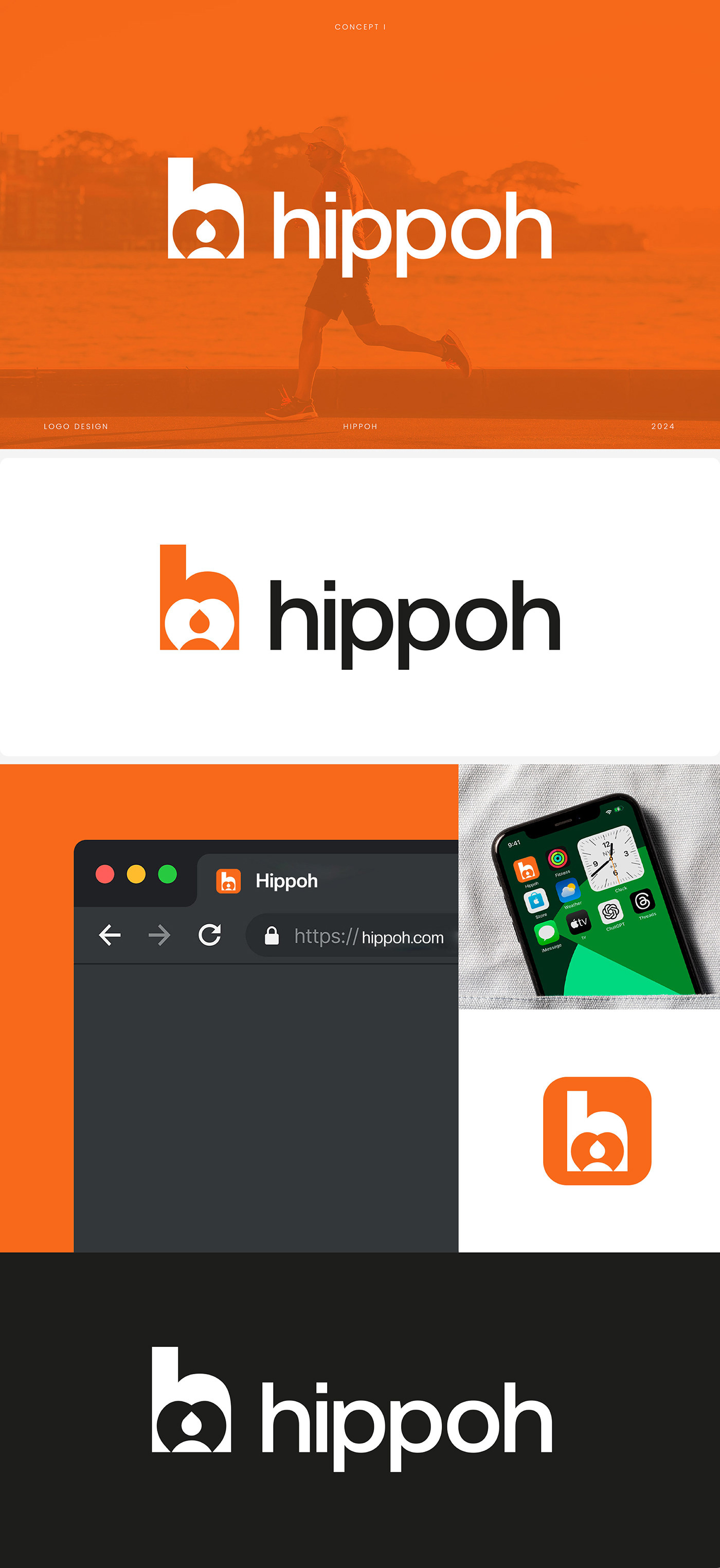 Hippoh - Logo Design 3d animation branding graphic design logo motion graphics ui