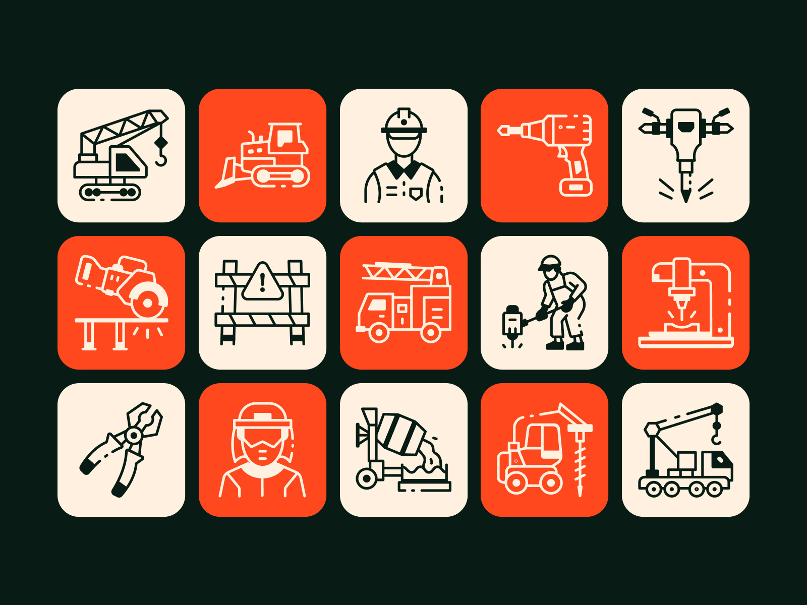 Construction Icon Collection by Vectors Market on Dribbble