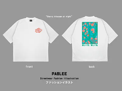 Cherry Blossom. Streetwear t-shirt design flowers illustration illustrator japanese merchandising print textile streetwear tshirt tshirt art tshirt design tshirt designer
