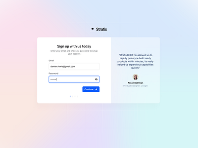 Stratis UI - Login app cards clean dashboard design details input interface login minimal product saas sign up simple ui ui design ui kit ux ux design web