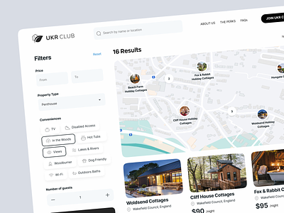 UKR CLUB: web design for accommodation company airbnb design travel travel service travel website ui ux web web app web design website