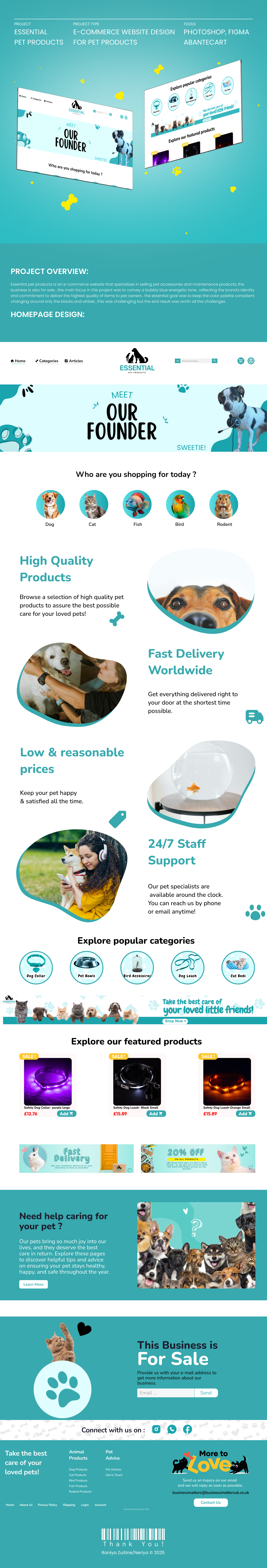 Essential Pet Products - E-commerce Website Design Landing Page blue branding creative design designer designinspiration dribble figma graphic design health identity illustration logo pet products ui uitrends webdesign webdeveloppment website
