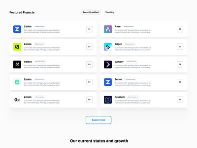 Web3Index - ListView app blockchain crypto cryptocurrency investing saas screen design ui ui design ux web3 website