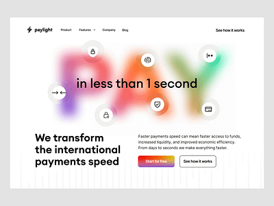 paylight: faster payments landing page in webflow banking clean design design finance financial fintech hero page landing page minimal payments saas send ui uxui web web design web3 webpage website