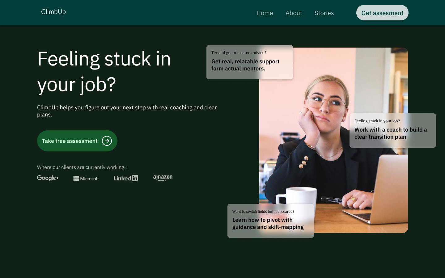 ClimbUp - Landing Page by Chirayu Rana on Dribbble
