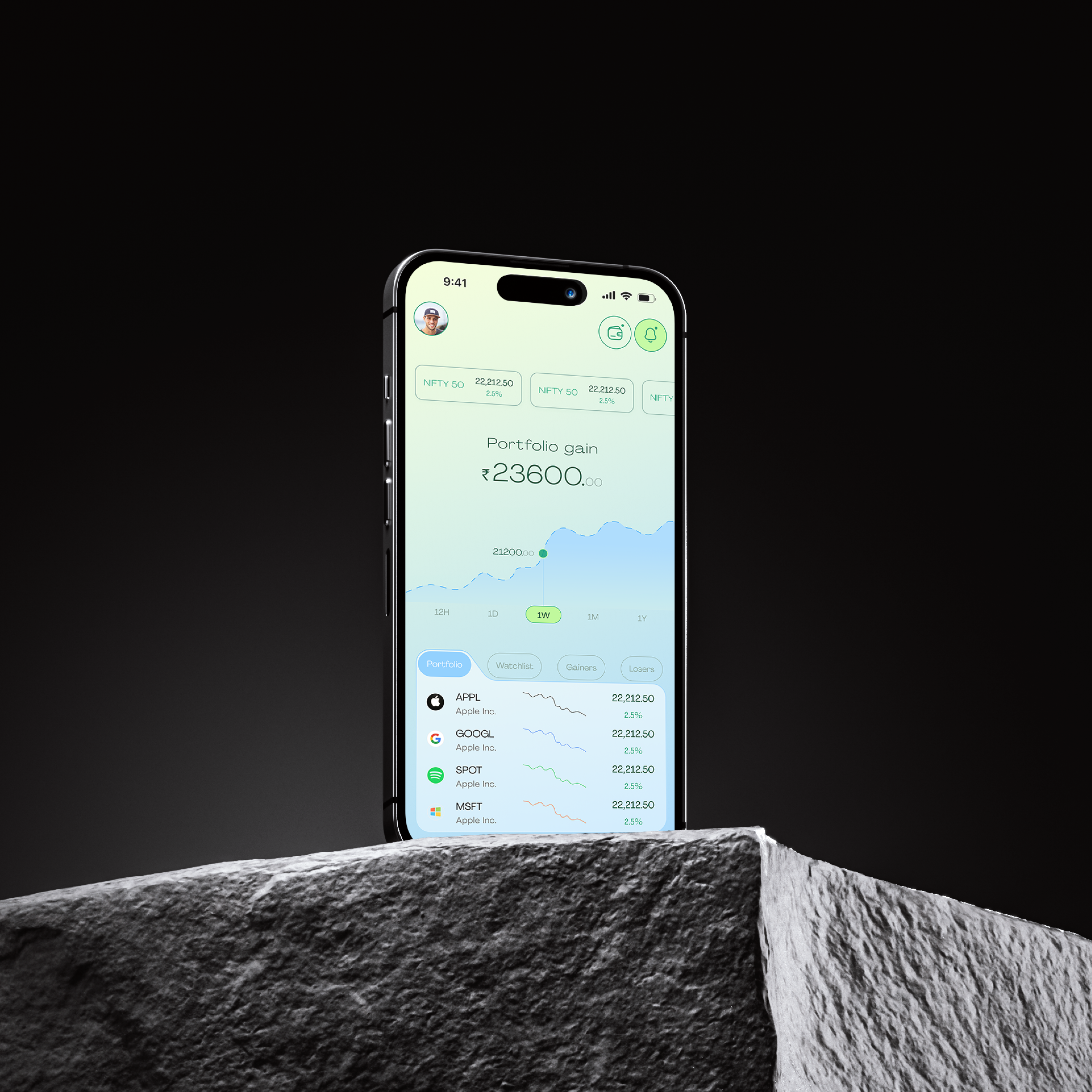 🔍 StockEase — Stock Portfolio Tracker animation branding design framer graphic design illustration logo ui vector