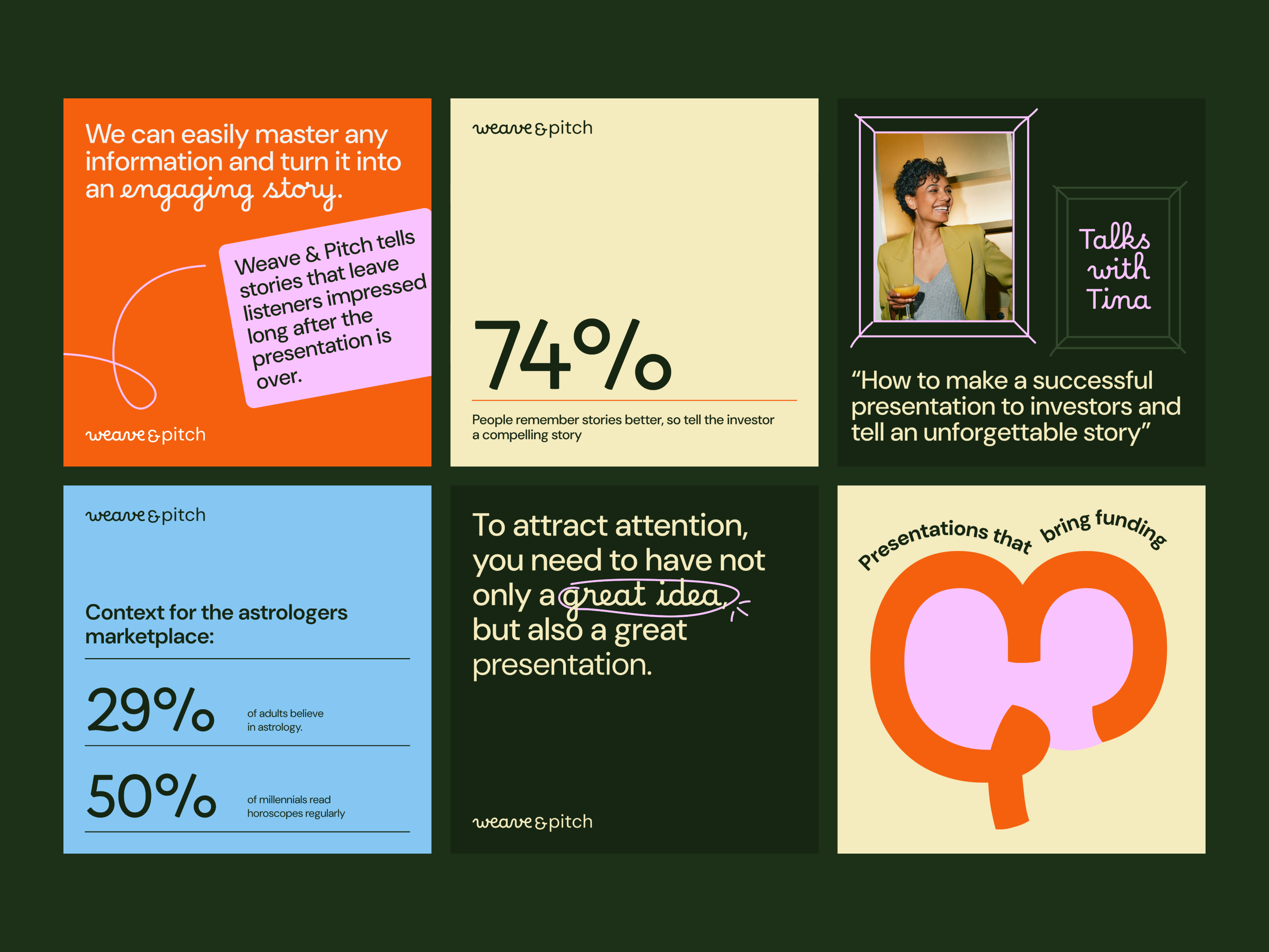 Example of Instagram posts templates | Weave&Pitch