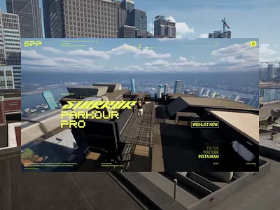 STORROR Parkour Pro animation branding clothing design figma gaming landing page modern motion design motion graphics parkour steam ui unreal ux web design