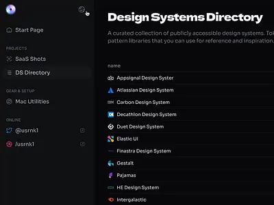 Personal Site - Dark / Light mode, New Sidebar and Table dark mode design systems figma light mode list minimal personal site portfolio product design sidebar table ui design ux ui web