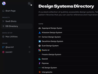 Personal Site - Dark / Light mode, New Sidebar and Table dark mode design systems figma light mode list minimal personal site portfolio product design sidebar table ui design ux ui web