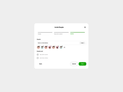 Invite People Modal animation ui