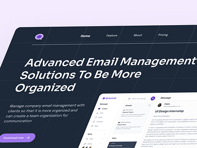 Qulomail - Landing Page design landingpage ui ux web design