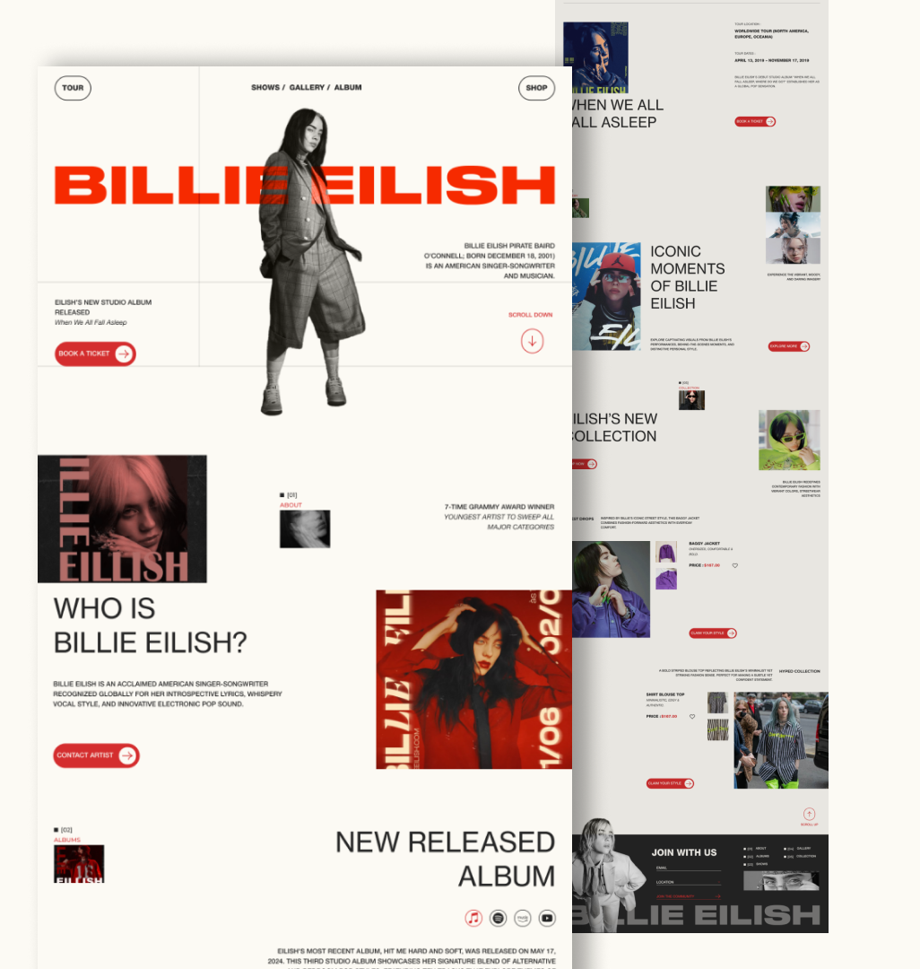 MUSIC ARTIST WEB UI DESIGN motion graphics ui ui design ux