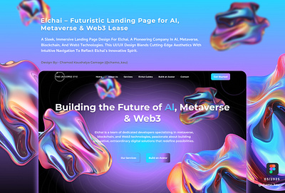 Elchai - Futuristic Landing Page Ui/Ux Design 3d web ui ux design ai web ai web design ui ux elachi elachi ui ux design figma ui ux design figmadesign futuristic web ui ux design landing page web ui landingpage landingpagedesign landinpage banner design ui ui for landing page uiuidesign