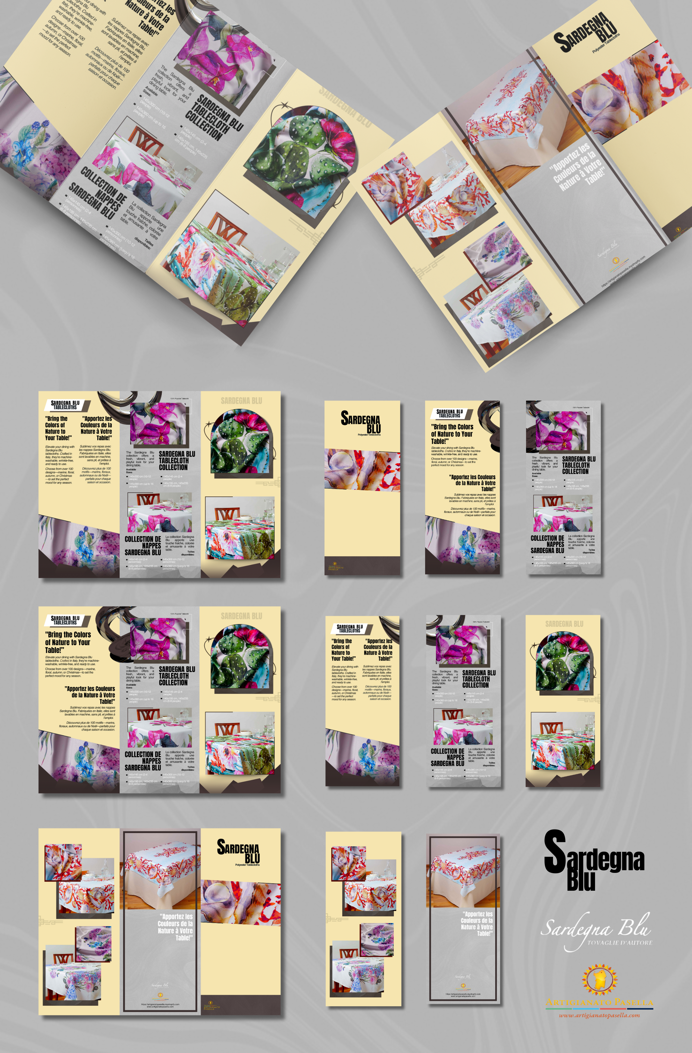 Tri-fold Brochure Design for Sardegna Blu (Clothing Brand) brand identity branding brochure design brochure layouts brochure layouts design design flyer graphic design illustration logo poster tri fold brochure tri fold design ui