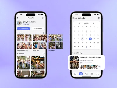 Event Planning App | Personal Event Profile & Calendar View calendarui cleandesign eventalbum eventapp eventcalendar eventdashboard eventplanner eversayapp iosdesign memoryapp minimalinterface mobileui modernui personalgallery photosharing socialmoments uidesign userexperience userprofile uxdesign