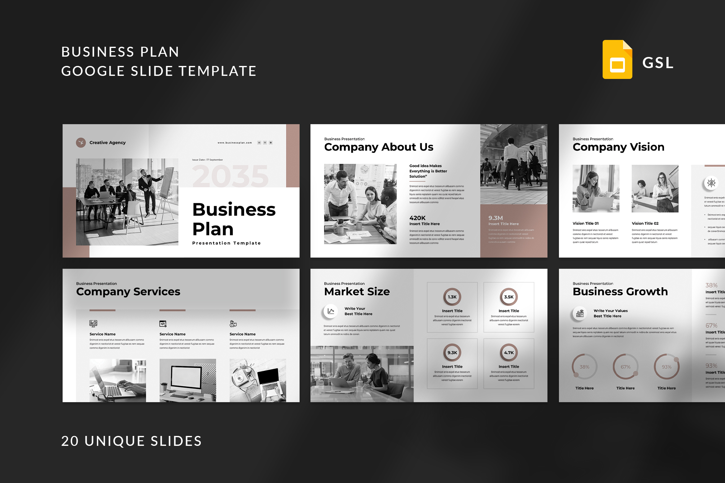 Business Plan Google Slides Presentation Template layout