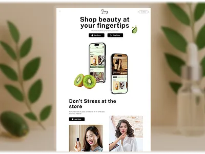Lovey Beauty App Landing Page app website branding business website client website figma landing page product page project ui website