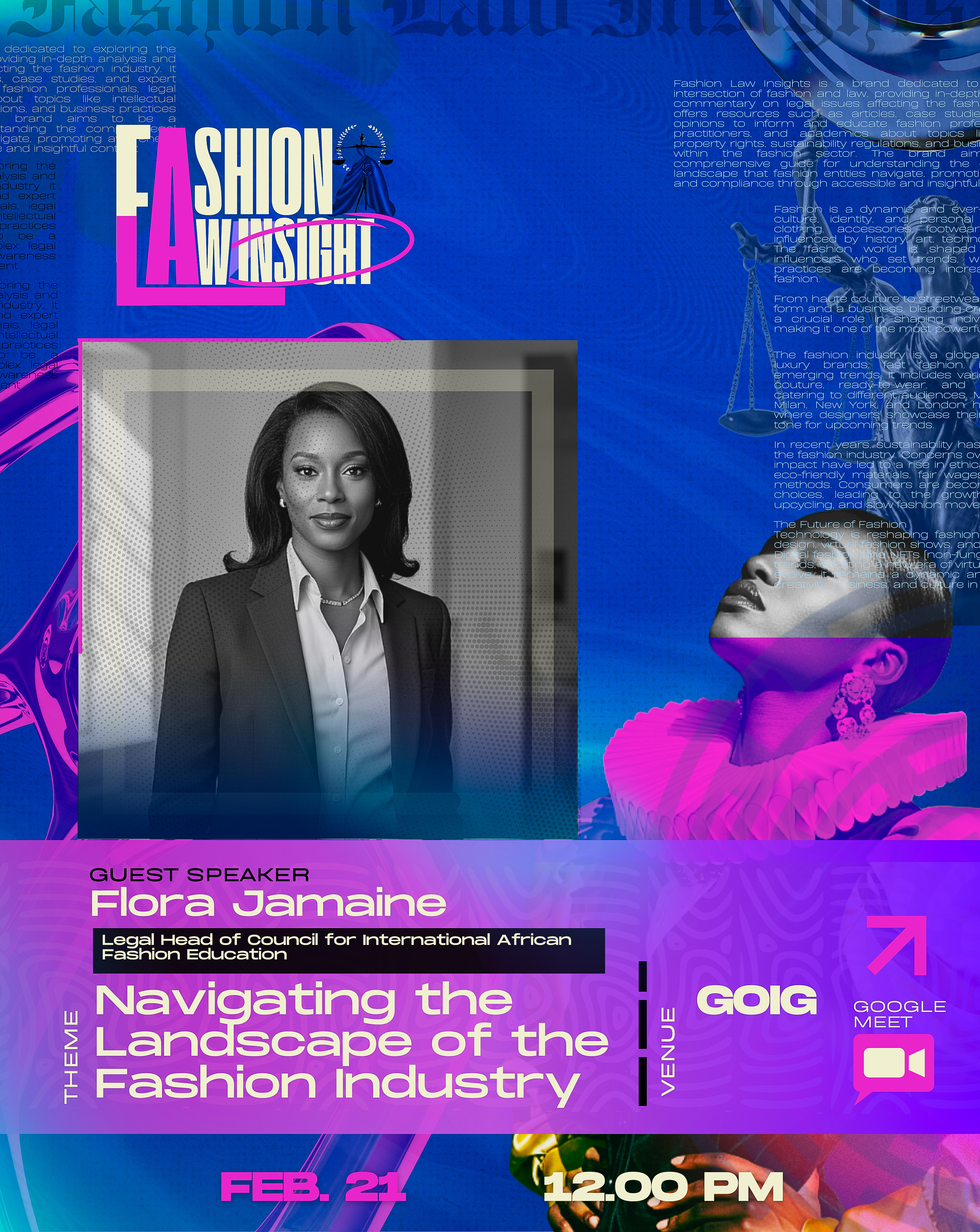 Webinar Designs for a Fashion Law Brand brand identity branding design flyer graphic design logo poster