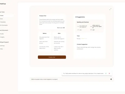 AI Powered Writing Platform design ui ux