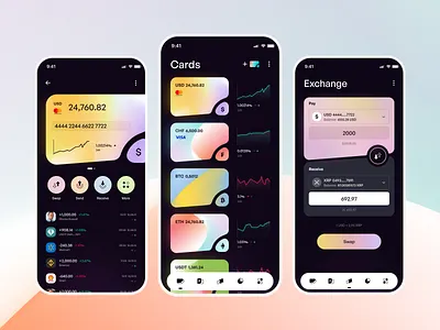 Finance service - Mobile app app app design bank bank app banking bitcoin crypto crypto wallet cryptocyrrency design exchange finance finance app fintech mobile app mobile app design mobile design mobile ui online bank wallet