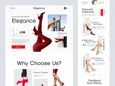 Elegance Shopify store for Footwear design e commerce full page home page landing page product product design product landing page product website shopify shopify landing page shopify store design shopify website web web design website