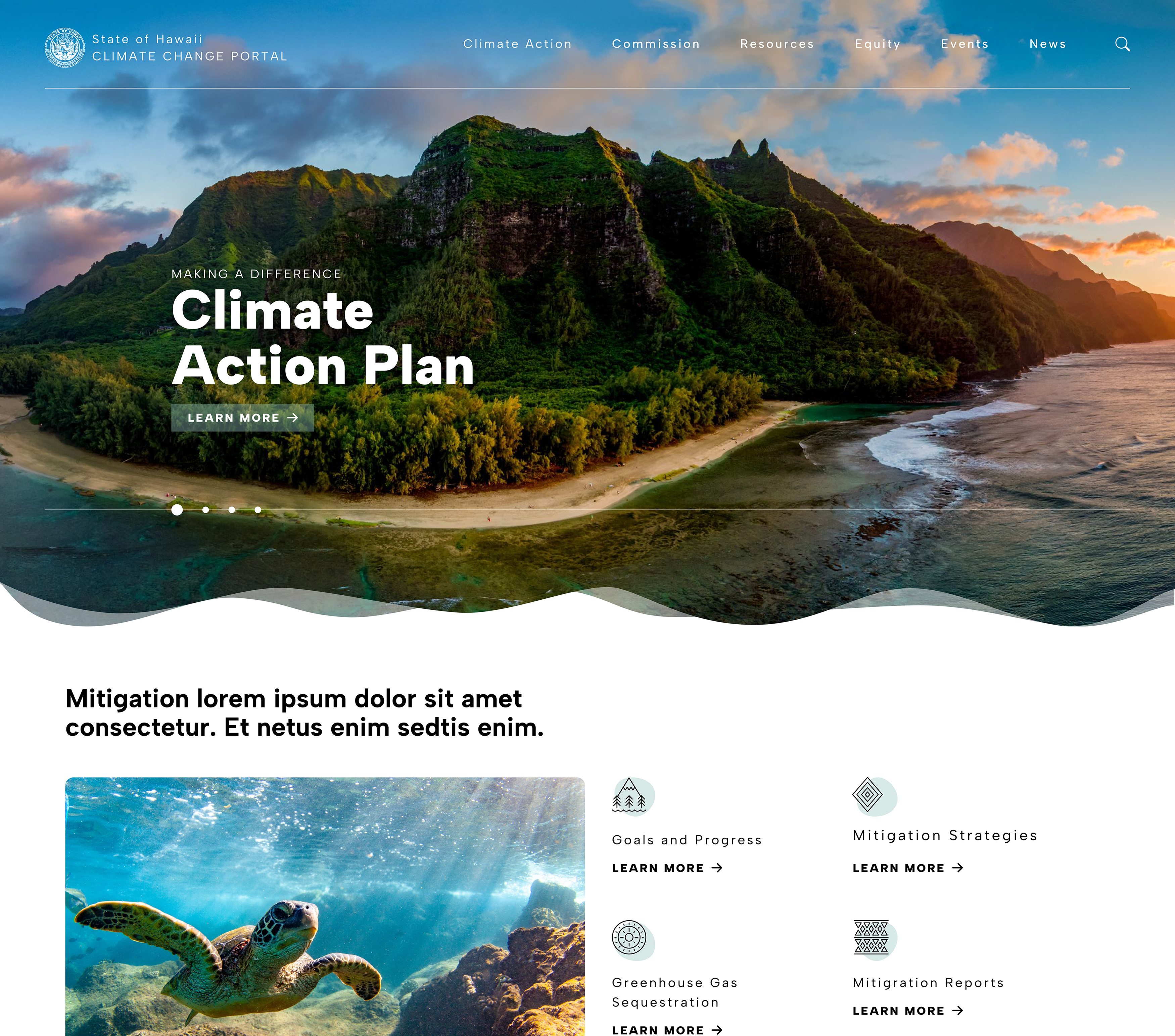 State of Hawaii design ui website