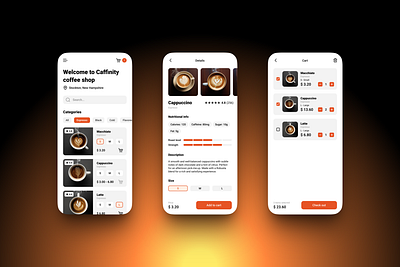 Caffinity | Mobile Website Concept app concept design mobile ui ux
