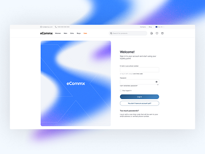 eCommx - UI Kit for ecommerce e commerce ecommerce ui kit figma figma ecommerce figma ui kit log in page login minimal log in sign in sign in page ui kit
