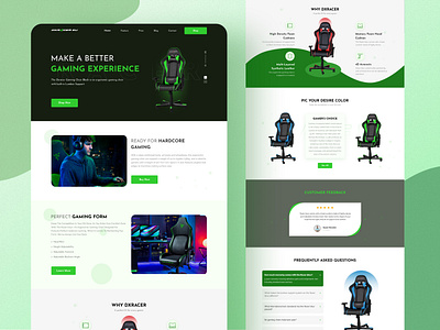 Gaming Chair Landing Page Design shop trendy