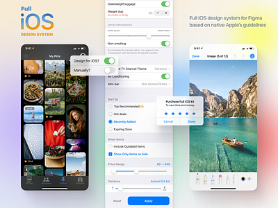 Full iOS Design System for Figma android color component dark design figma icon interface ios ios16 iphone light mobile screen system ui ux variant