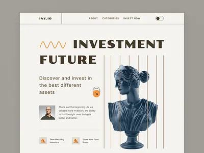 Investment Website Landing Page Design banking concept dribbble finance finance website fintech hero section inspiration interface investment investment app investment website landing page minimal ui popular design service web design web3 website website header