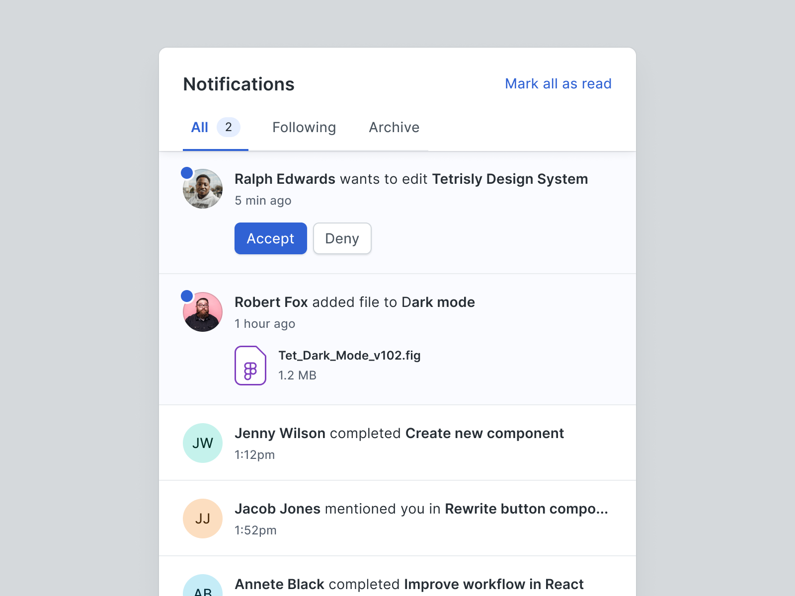 Notifications - Tetrisly Design System by Patryk Ilnicki for Tetrisly ...