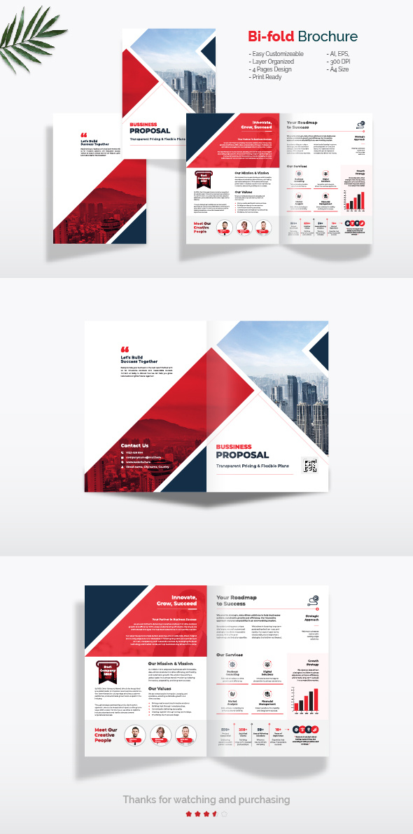Business Proposal Bi-Fold Brochure advertising graphic design