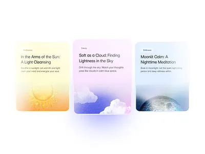 Website Section for Meditation App branding cards component design meditation section ui website