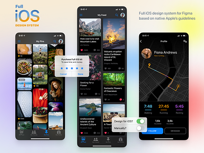 Full iOS Design System for Figma color component dark design figma icon interface ios ios16 iphone iphone14 light mobile system template ui ux variant