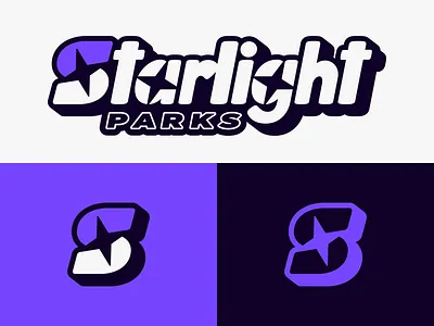 Starlight Parks Logo amusement park branding logo sebm star themepark typography vector
