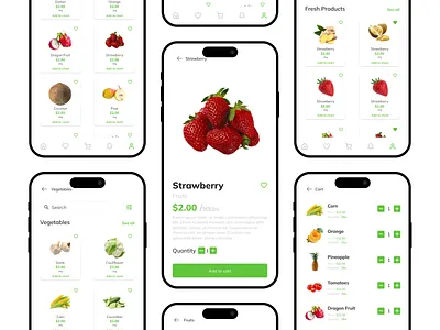 FreshCart Grocery App branding design graphic design illustration ui uidesign ux ux design uxdesign