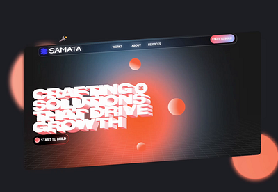 SAMATA studio hero section 3d 3d animation branding graphic design motion graphics ui