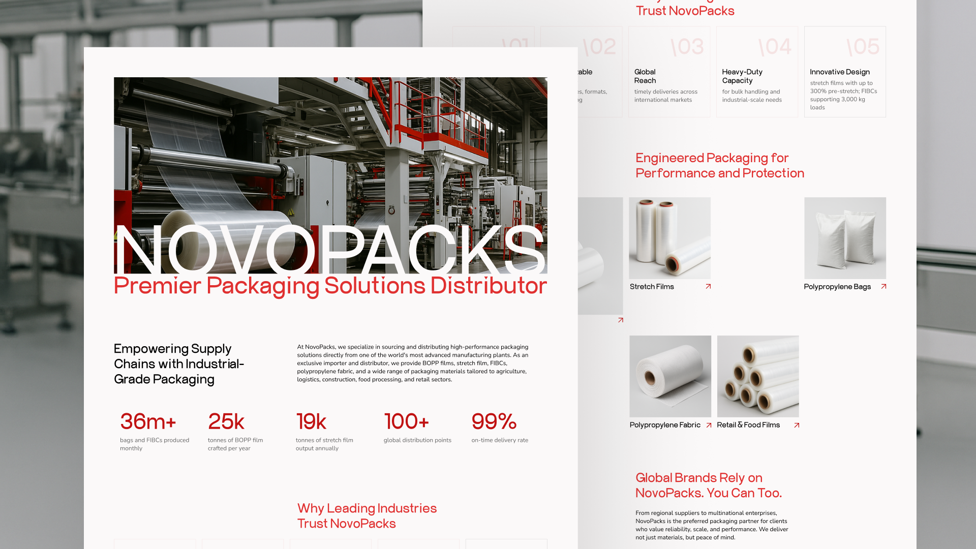 NovoPacks design minimalism website red websitedesign ui ux uxui web web design webdesign