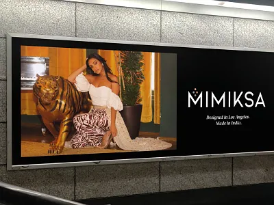 MIMIKSA Branding ad beauty billboard branding fashion indian logo design skirt tiger
